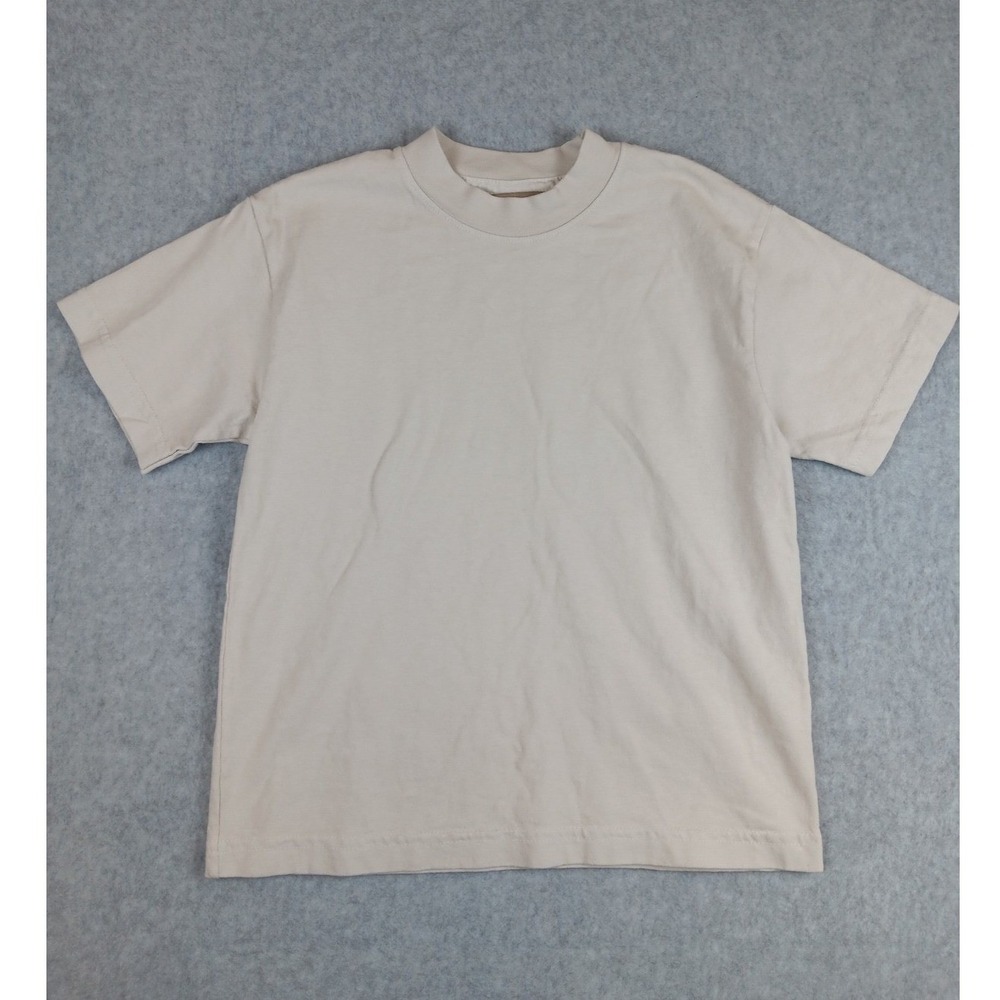 His Daily Bread T-Shirt NWOT Size 3 Kids Beige Short Sleeve Mock Neck Tee